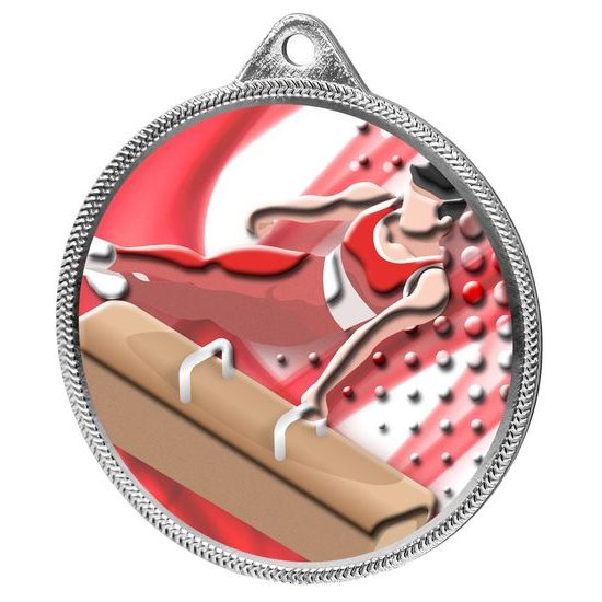 Gymnastics Boys Color Texture 3D Print Silver Medal