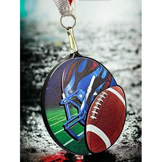 Rincon black acrylic American Football medal