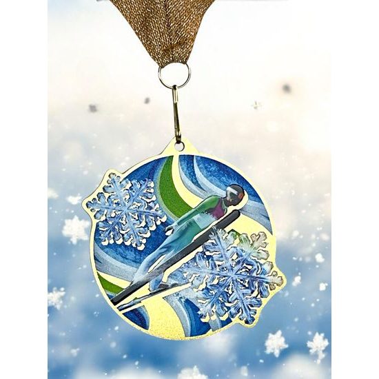 Aurum Stainless Steel Ski Jump Medal