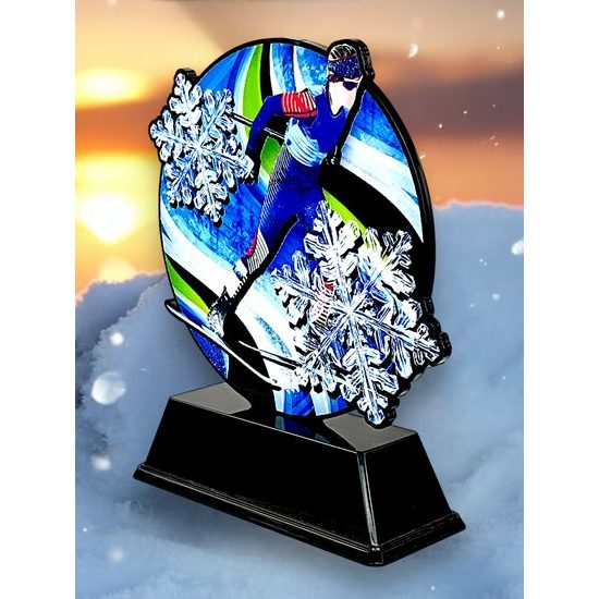 Roswell Black Acrylic Cross Country Skiing Trophy