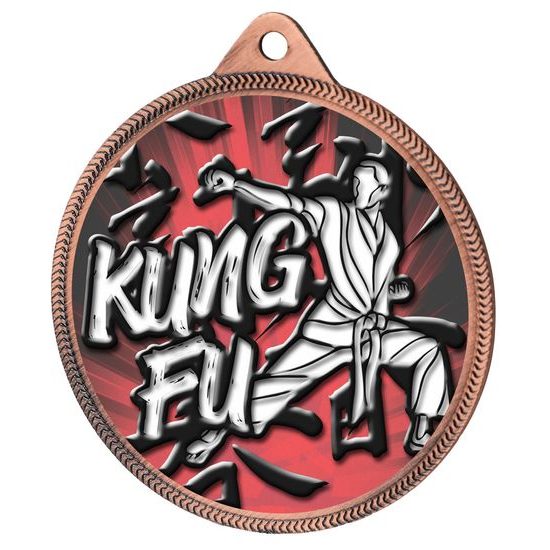 Kung Fu Color Texture 3D Print Bronze Medal