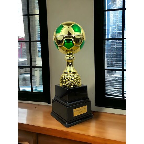 Sealy Tower Gold and Green Soccer Trophy