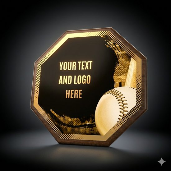 HEX Metal & Wood Baseball Plaque