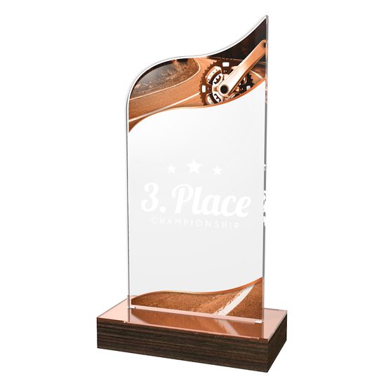 United Acrylic Wood Classic Cycling Trophy