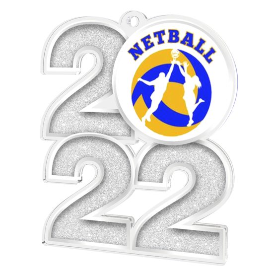 Netball Shooter 2022 Silver Acrylic Medal