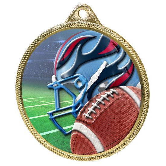 American Football Color Texture 3D Print Gold Medal