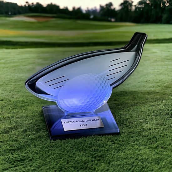 Cannes Printed Acrylic Golf Trophy