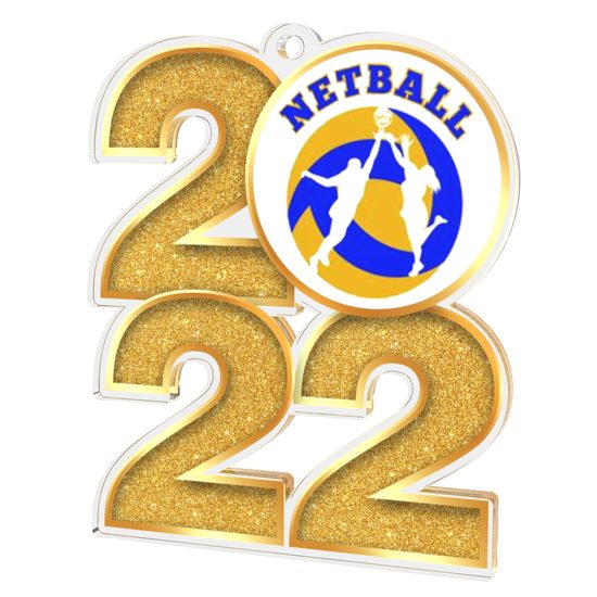 Netball Shooter 2022 Gold Acrylic Medal