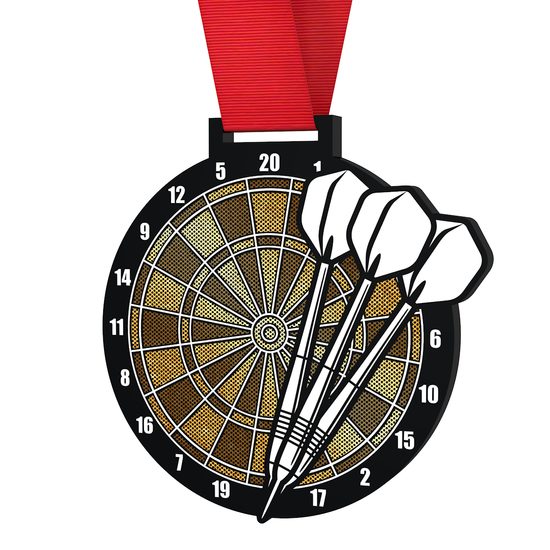 Giant Darts Black Acrylic Medal