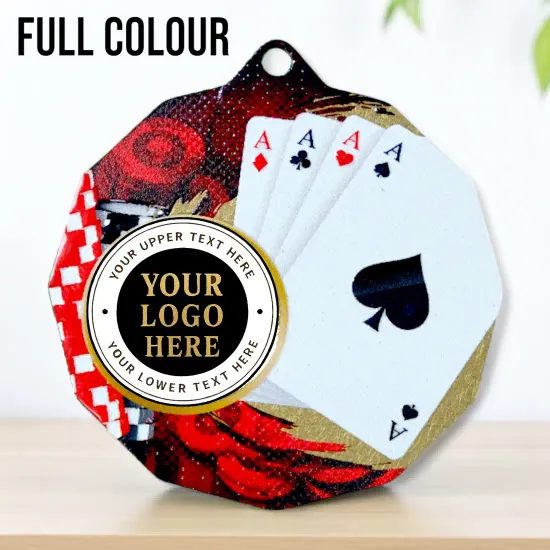 Dodeca Poker Stainless Steel Logo Insert Medal
