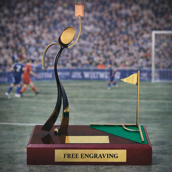 Barcelona Soccer Referee Handmade Metal Trophy