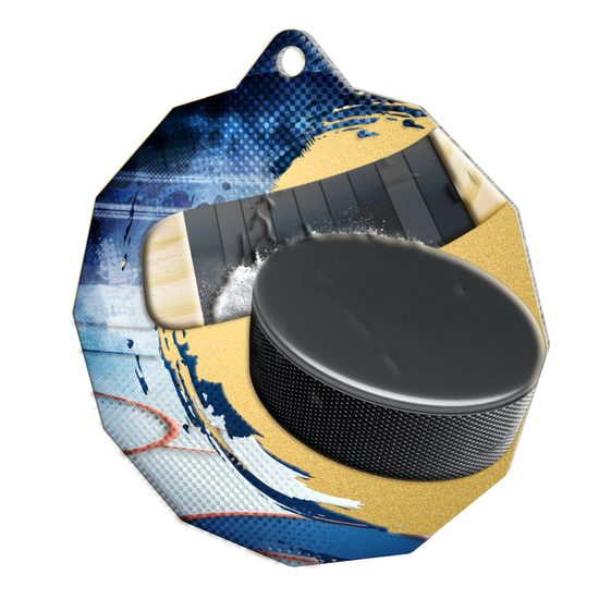 Polygon Stainless Steel Ice Hockey Medal