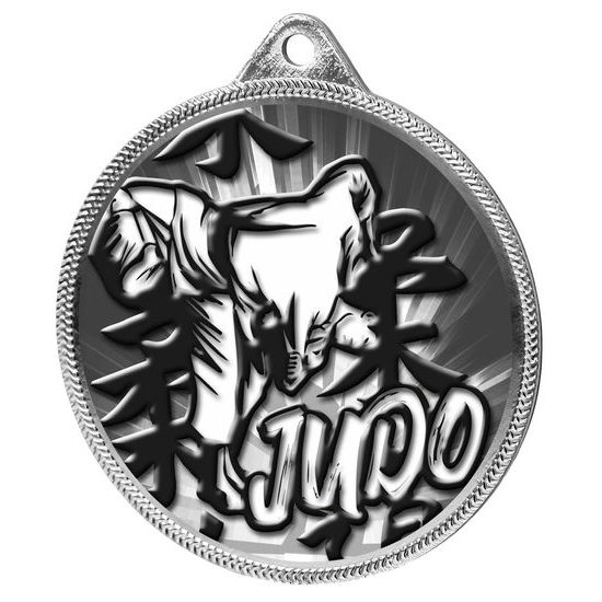 Judo Classic Texture 3D Print Silver Medal