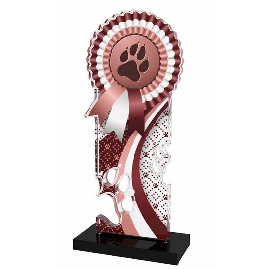 Lassie Brown Paw-print Rosette Trophy
