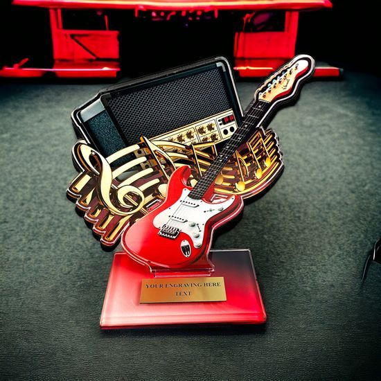 Cannes Printed Acrylic Electric Guitar 2 Trophy