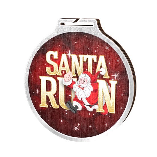 Habitat Santa Run Silver Eco Friendly Wooden Medal