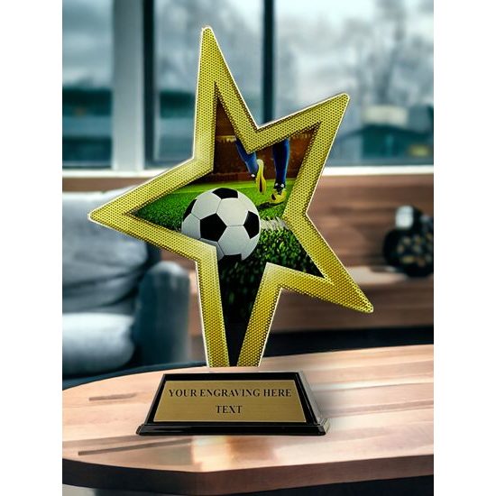 Gold Star Soccer Trophy