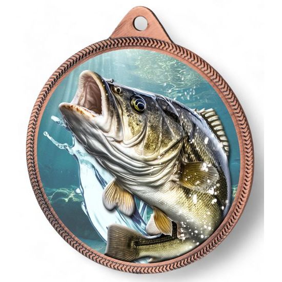 Carp Fishing Texture Print Bronze Medal