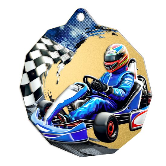 Polygon Stainless Steel Go Kart Medal
