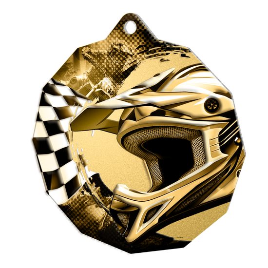 Polygon Classic Stainless Steel Motorsport Medal