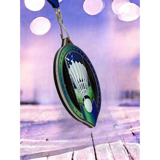 Noir Stainless Steel Badminton Medal