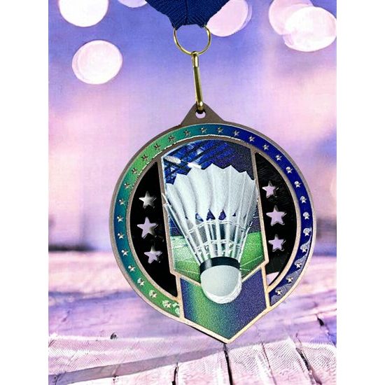Noir Stainless Steel Badminton Medal