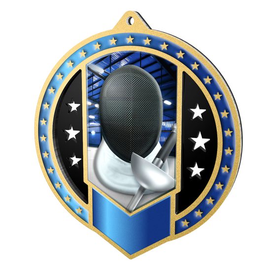 Noir Stainless Steel Fencing Medal