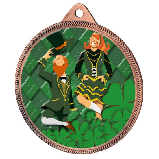 Irish Dance Color Texture 3D Print Bronze Medal