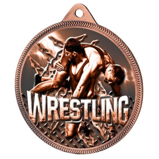 Wrestling Classic Texture 3D Print Bronze Medal