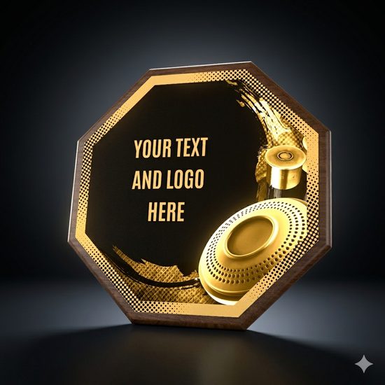 HEX Metal & Wood Clay Pigeon Shooting Plaque