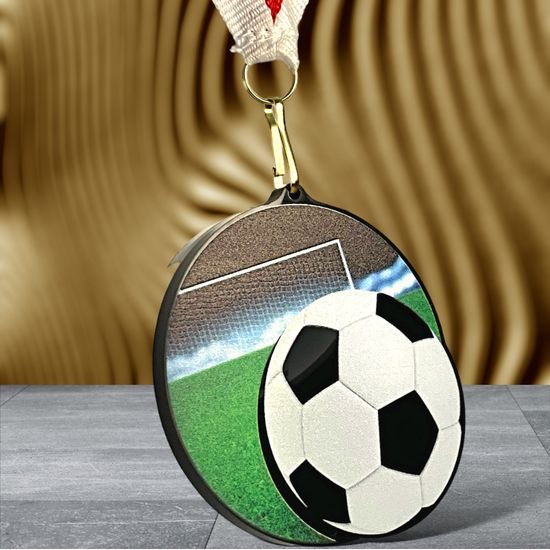 Rincon black acrylic Soccer medal