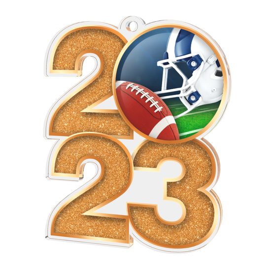 Football Bronze Acrylic 2023 Medal