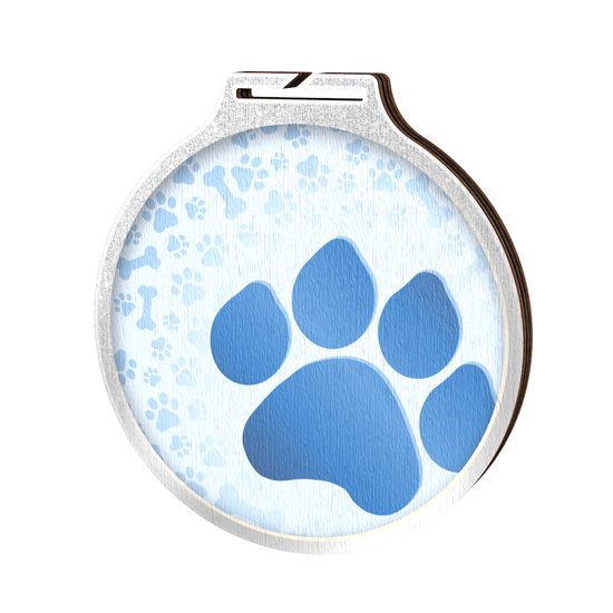 Habitat Dog Paw Silver Eco Friendly Wooden Medal