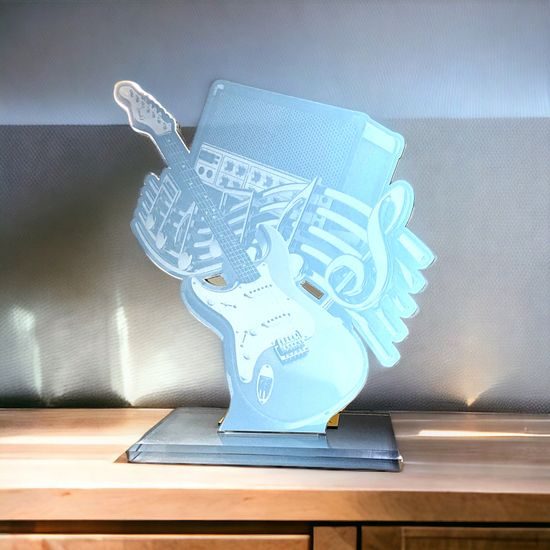 Cannes Printed Acrylic Electric Guitar 2 Trophy