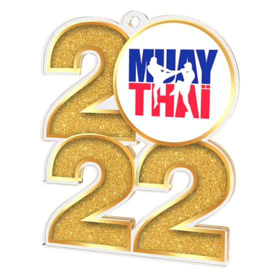 Muay Thai 2022 Gold Acrylic Medal