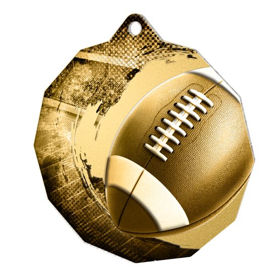 Polygon Classic Stainless Steel American football Medal