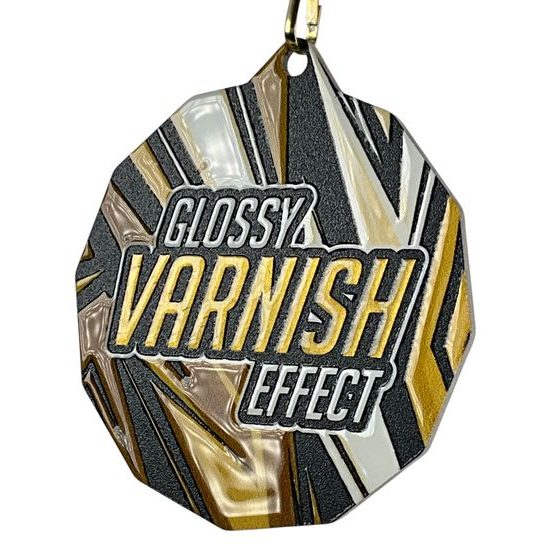 Polygon Stainless Steel Badminton Medal