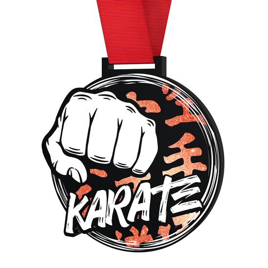 Giant Karate Black Acrylic Medal