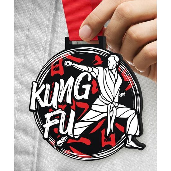 Giant Kung Fu Black Acrylic Medal
