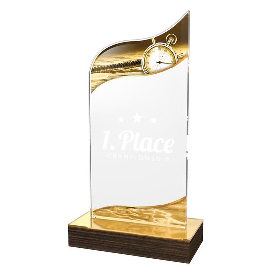 United Acrylic Wood Classic Swimming Trophy
