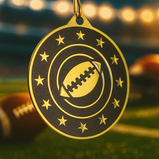 Valor Stainless Steel Football Medal