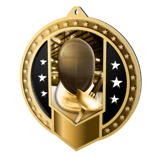Noir Stainless Steel Fencing Classic Medal