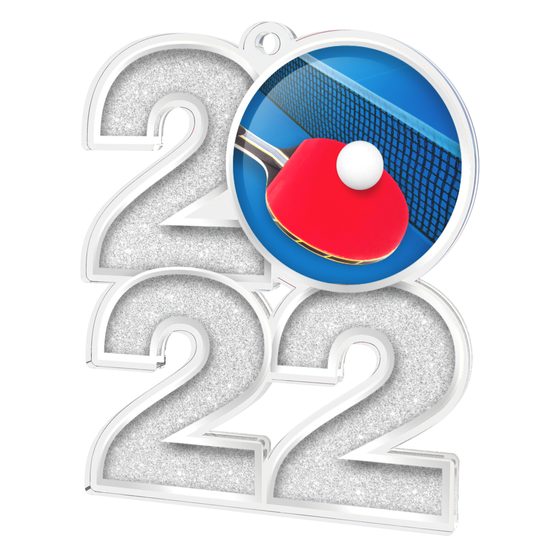 Table Tennis 2022 Silver Acrylic Medal