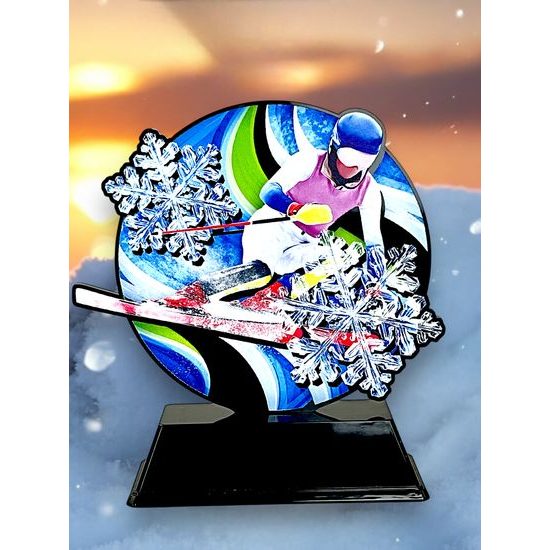 Roswell Black Acrylic Skiing Trophy