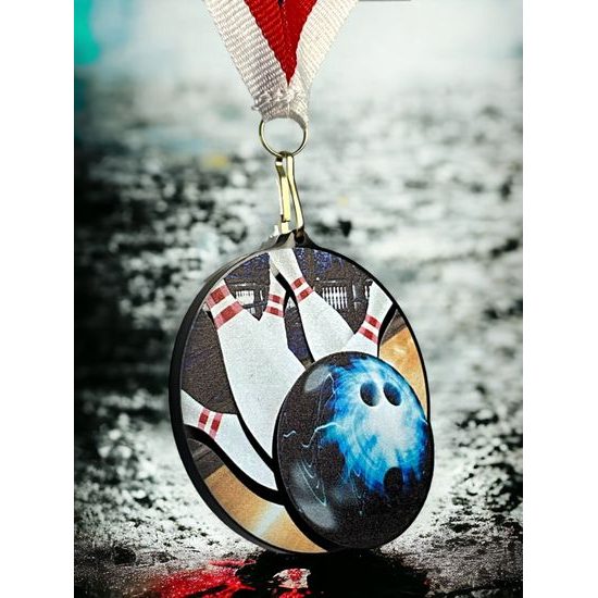 Rincon black acrylic Bowling medal