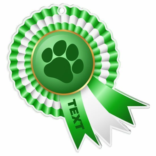 Paw Print Rosette Green Medal