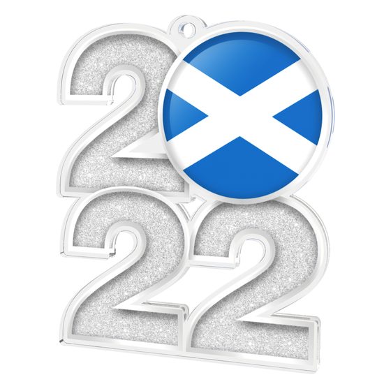 Scotland Flag Silver Acrylic 2022 Medal