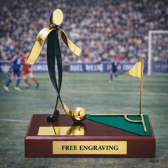 Barcelona Soccer Player Handmade Metal Trophy