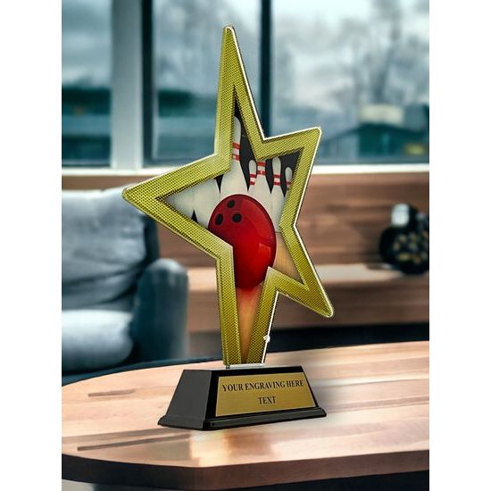 Gold Star Bowling Trophy