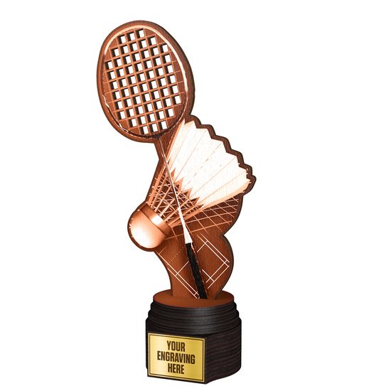 Frontier Classic Real Wood Badminton Trophy